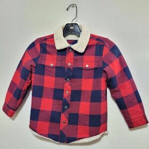 GAP KIDS SHERPA-LINED BUFFALO PLAID JACKET SIZE 5 YEARS